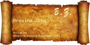 Brezina Zita névjegykártya